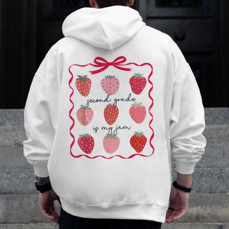 Women Second Grade Is My Jam Strawberry First Kids Teacher Men Zip Up Hoodie Back Print, First Grade Teacher Gifts, funny design Women Second Grade Is My Jam Strawberry First Kids Teacher Men Zip Up Hoodie Back Print, First Grade Teacher Gifts, funny design
