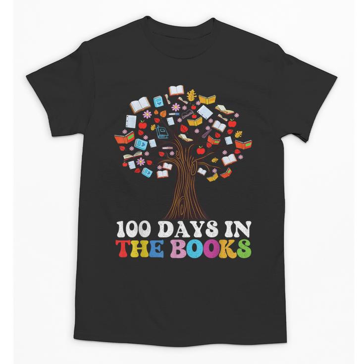 100 Days In The Books Reading Teacher 100th Day Of School Unisex T-Shirt
