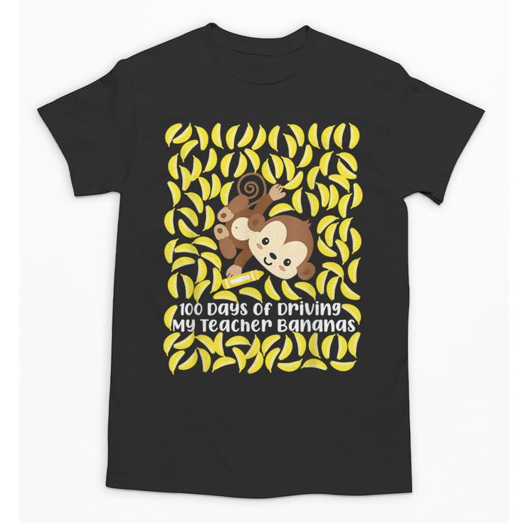 100th Day Of School Teacher Monkey Pun Banana For Men Women Girls Kids Unisex T-Shirt