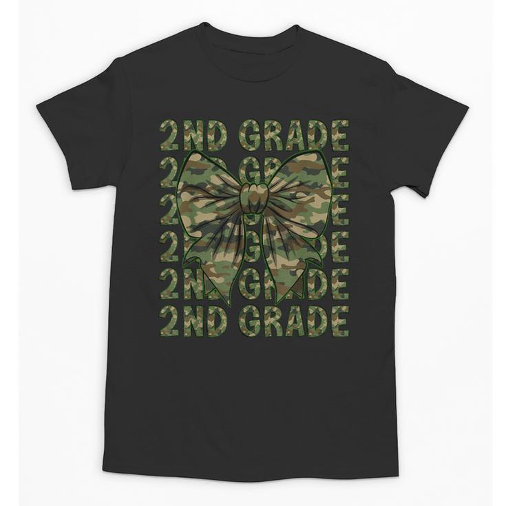 2nd Grade Teacher Student Camo Bow Back To School Unisex T-Shirt