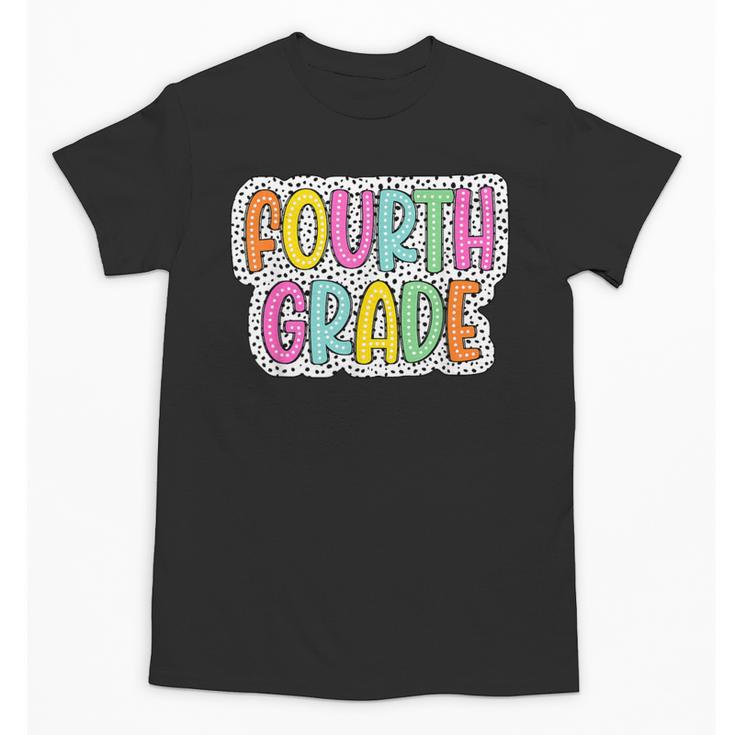 4th Grade Back To School Dalmatian Dots Teacher Student Unisex T-Shirt