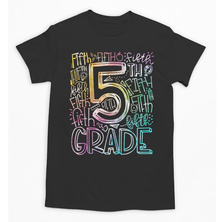 5th Grade Typography Team Fifth Grade Teacher Back To School Unisex T-Shirt
