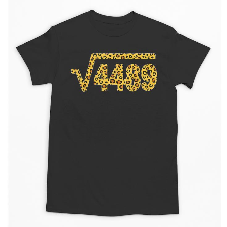 6 7 Leopard Pattern Meme Square Root 4489 Slang Math Teacher Unisex T-Shirt