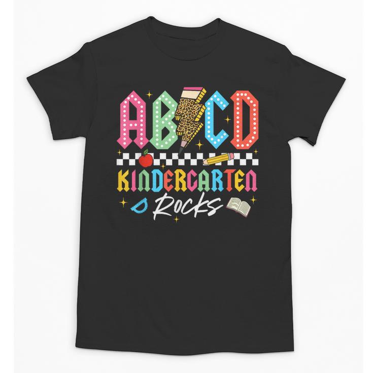 ABCD Kindergarten Rocks Pencil Lightning Teachers Rock Boys Unisex T-Shirt