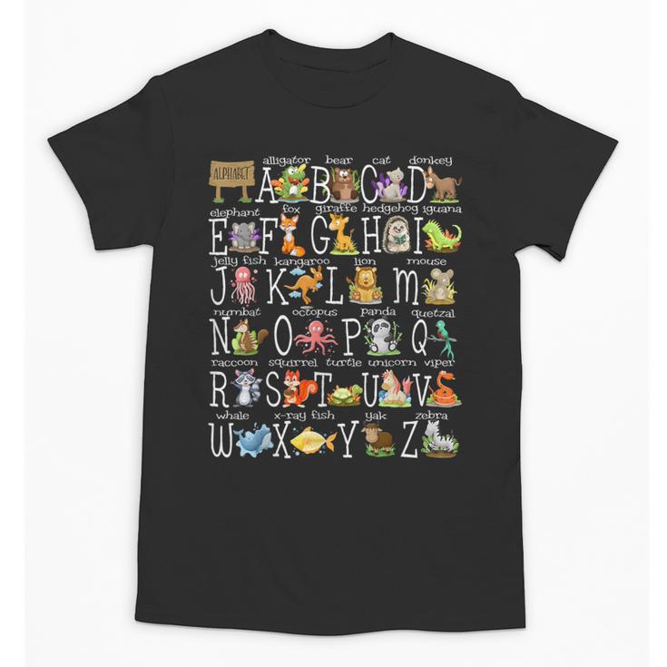Alphabet Animals Back To School Pre-K Kindergarten Teacher Unisex T-Shirt