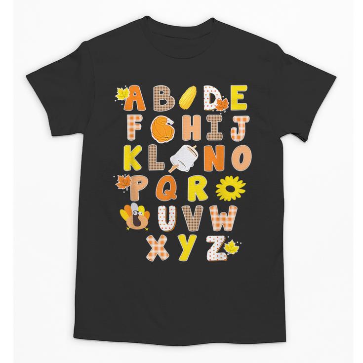 Alphabet Turkey Thanksgiving Costume Preschool Teacher Men Women Unisex T-Shirt