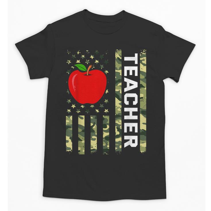 American Flag Camouflage Teacher Patriotic 4th Of July Unisex T-Shirt