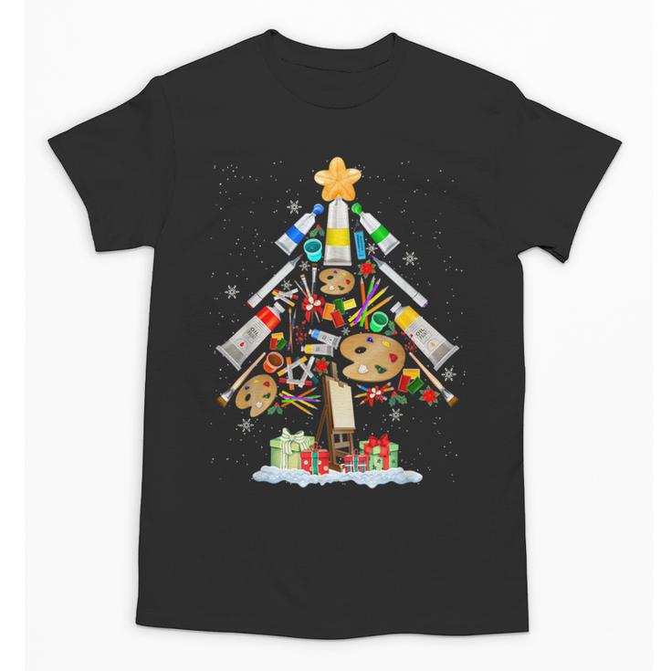 Art Christmas Tree Merry Christmas Artist Art Teacher Unisex T-Shirt