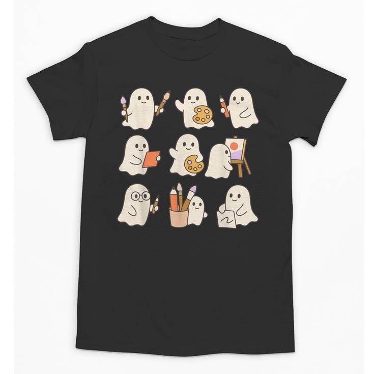 Art Teacher Ghost Halloween Artists Painter Teacher Spooky Unisex T-Shirt