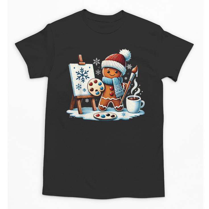 Artist Gingerbread Painter Art Teacher Student Christmas Unisex T-Shirt