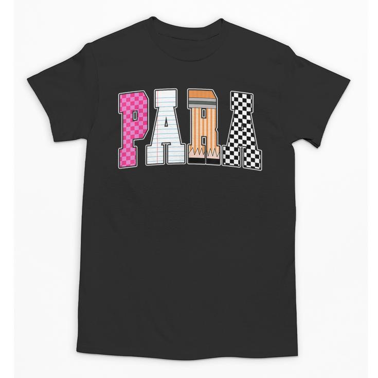 Back To School Teacher Para Preppy Checkered Para Life Unisex T-Shirt