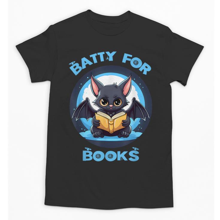 Batty About Books Lover Teacher Librarian Bookish Halloween For Men Women Kids Unisex T-Shirt