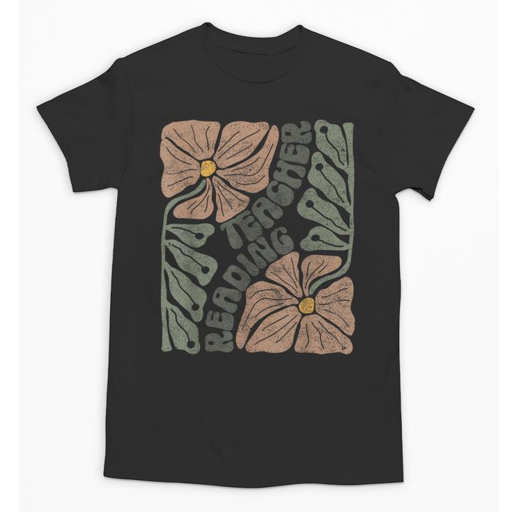 Boho Floral Reading Teacher Retro Reading Specialist Wildfl Unisex T-Shirt