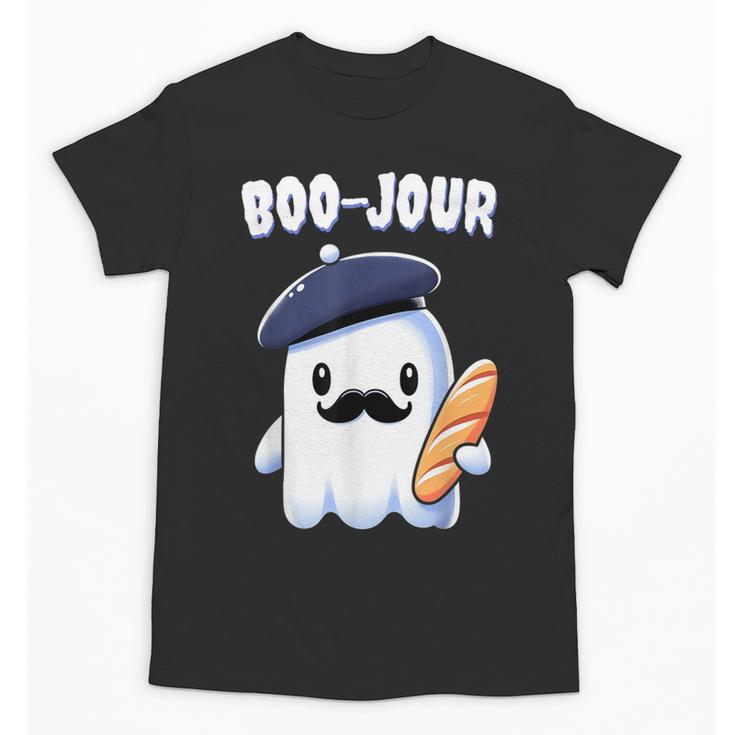 Boo Jour Ghost French Teacher Vintage Teacherlife Groovy Unisex T-Shirt
