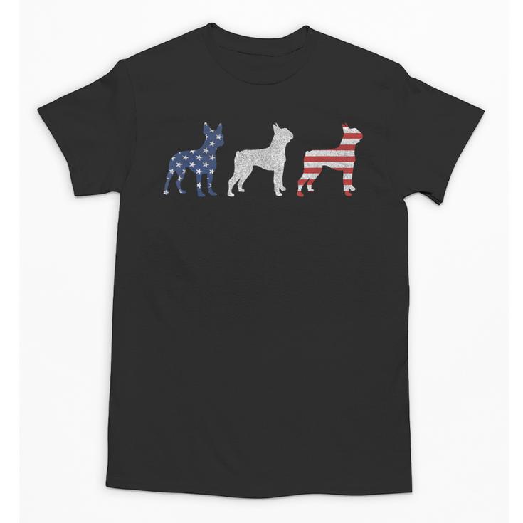 Boston Terrier 4th Of July Dog Patriotic USA Flag Man Woman Unisex T-Shirt
