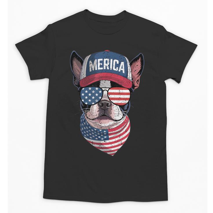 Boston Terrier 4th Of July US Merica Bostie Dog Patriotic For Men Women Kids Unisex T-Shirt