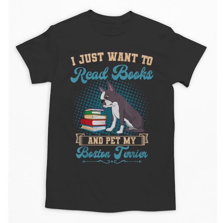 Boston Terrier American Gentleman Bibliophile Book Lover Unisex T-Shirt