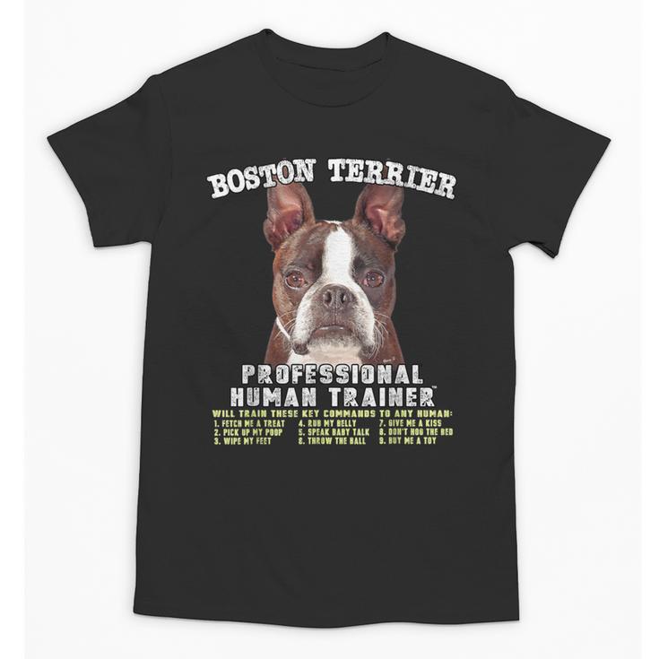 Boston Terrier Brindle Dog Professional Human Trainer Unisex T-Shirt