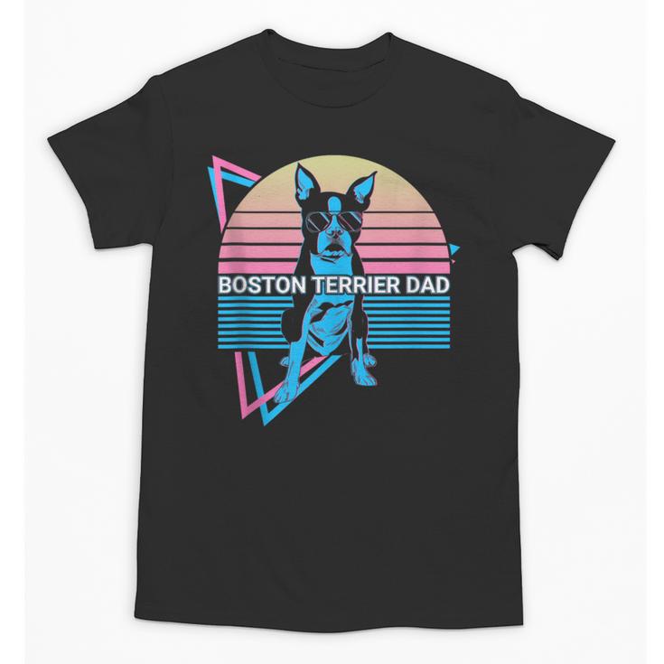Boston Terrier Dad Retro Unisex T-Shirt