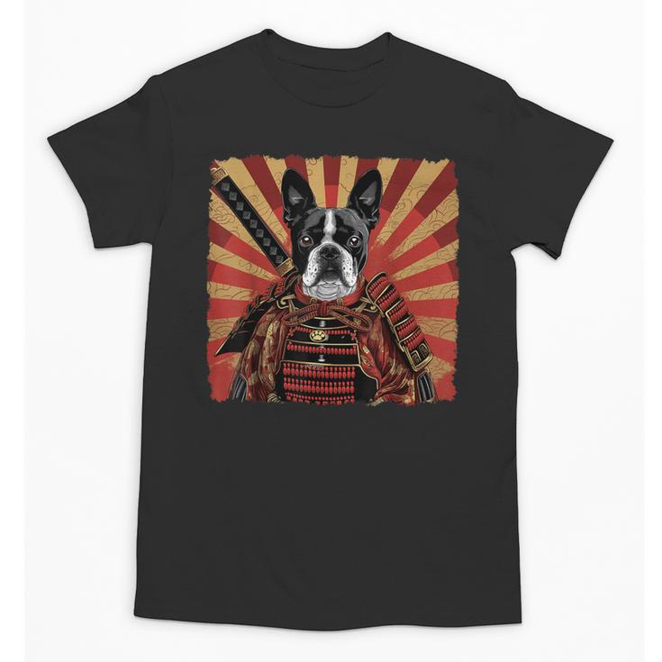 Boston Terrier Dog Japanese Art Samurai Ukiyo-e Unisex T-Shirt