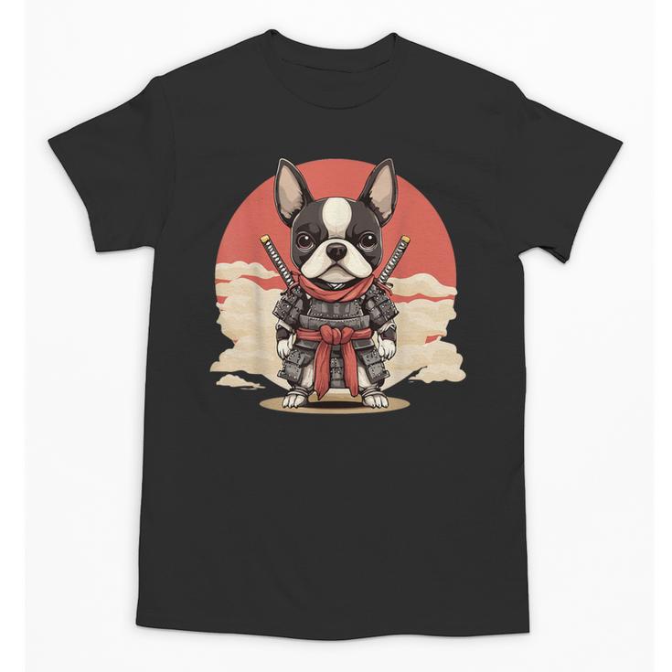 Boston Terrier Dog Japanese Style Samurai Dogs Unisex T-Shirt