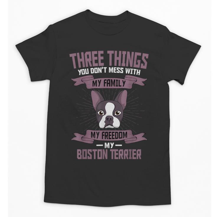 Boston Terrier Don't Mess With American Gentleman Dog Lover Unisex T-Shirt