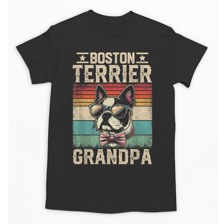 Boston Terrier Grandpa Dog Lover Father's Day Unisex T-Shirt