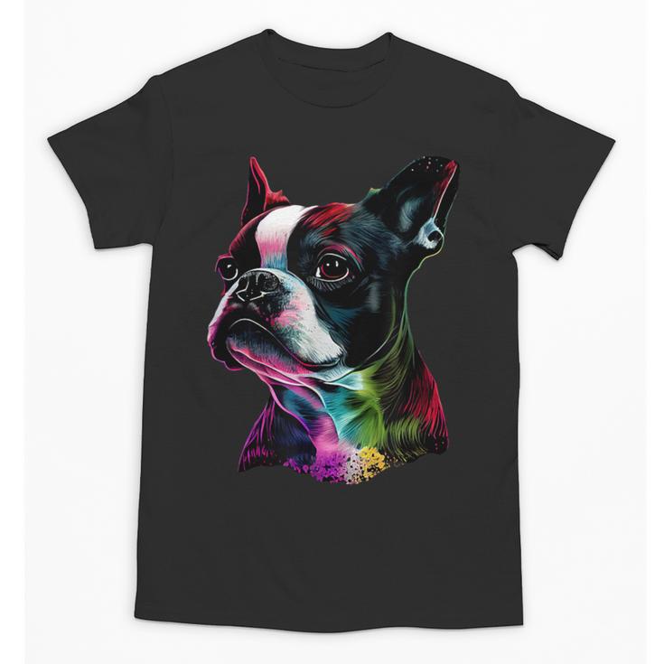 Boston Terrier Lovers Colorful Pop Art Boston Terrier Unisex T-Shirt