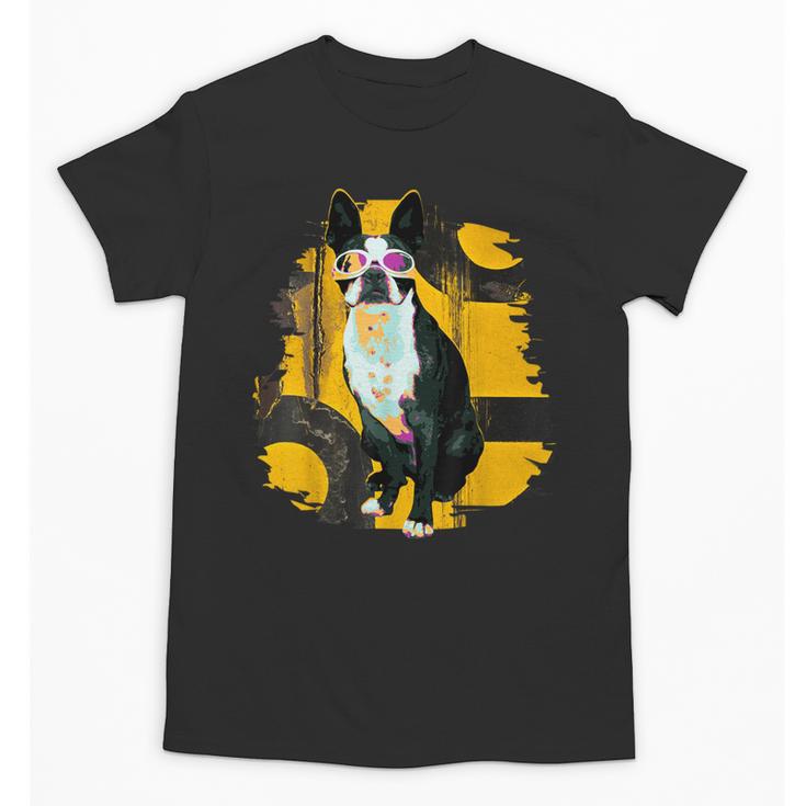 Boston Terrier s Mid-Century Modern Art s Street Grunge Unisex T-Shirt