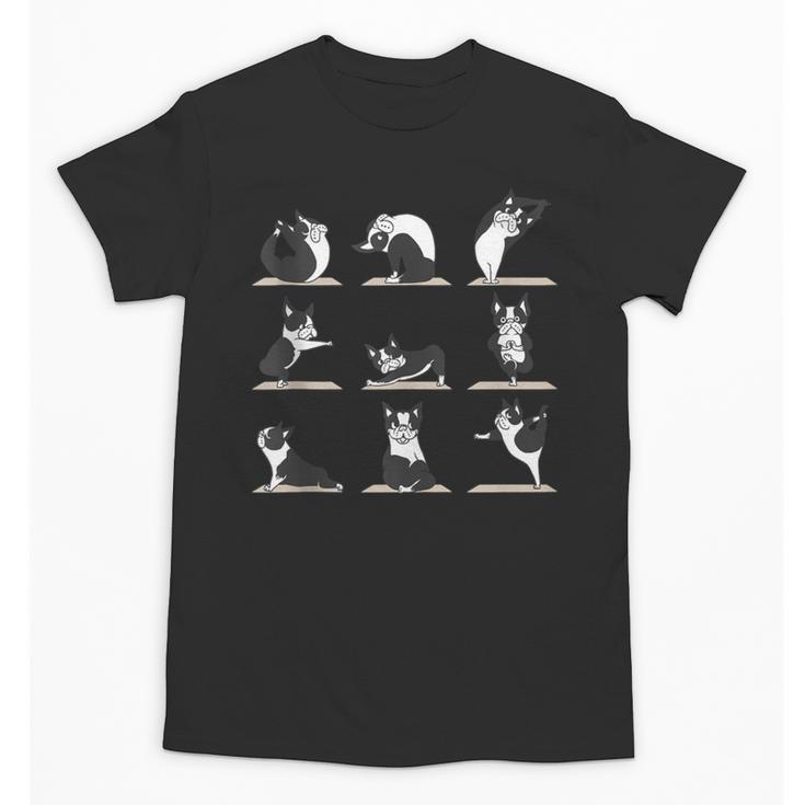 Boston Terriers Yoga Unisex T-Shirt