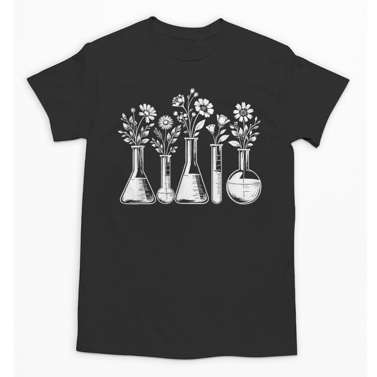 Botanical Beaker Science Teacher Floral Chemistry Lab Week Unisex T-Shirt
