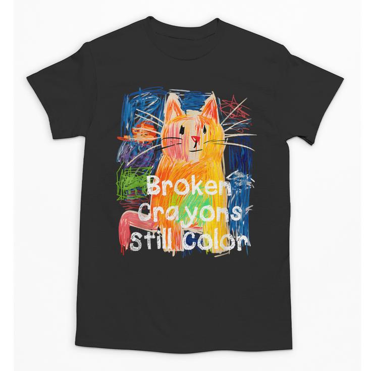 Broken Crayons Still Color Cat Teacher Unisex T-Shirt
