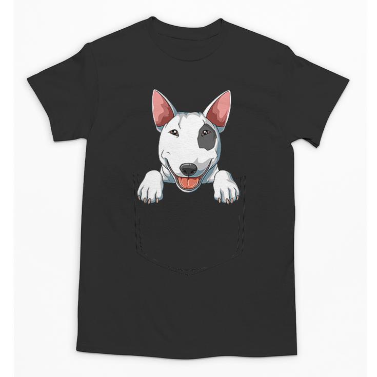 Bull Terrier Pocket Bull Terrier Peeking Out Pocket Unisex T-Shirt
