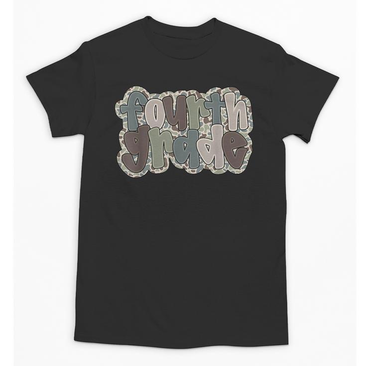 Camo Team 4th Grade Squad Back To School Teacher Kids Boys Unisex T-Shirt