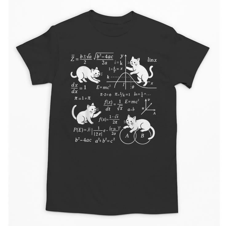 Cats And Math Lover Cat Lover Science Teacher Student Unisex T-Shirt