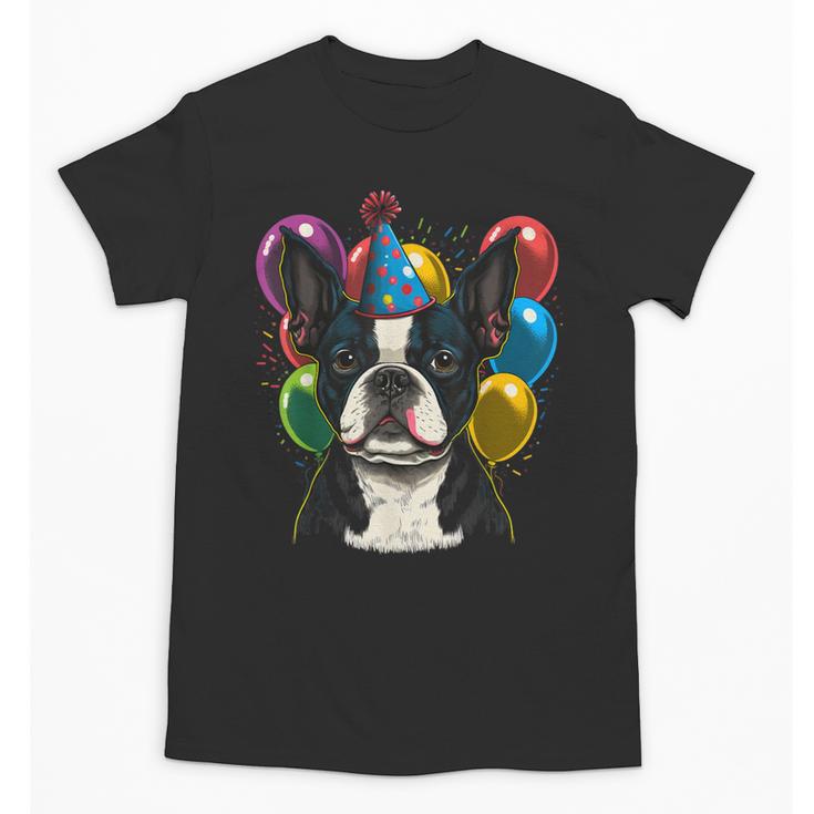 Celebration Event Birthday Party Boston Terrier Unisex T-Shirt