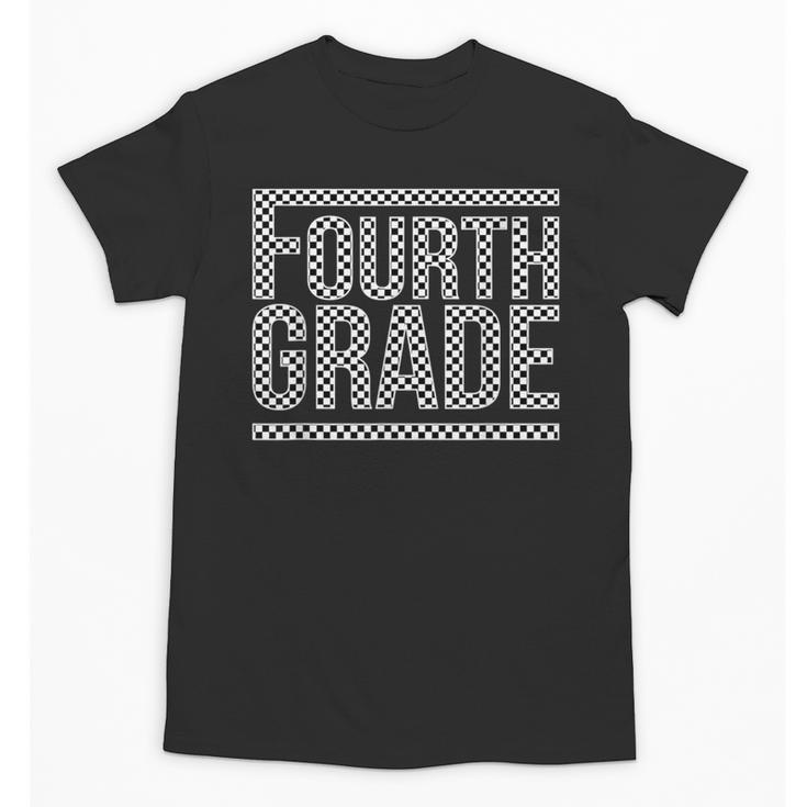 Checkered Fourth Grade Teacher Team Crew Back To School Unisex T-Shirt