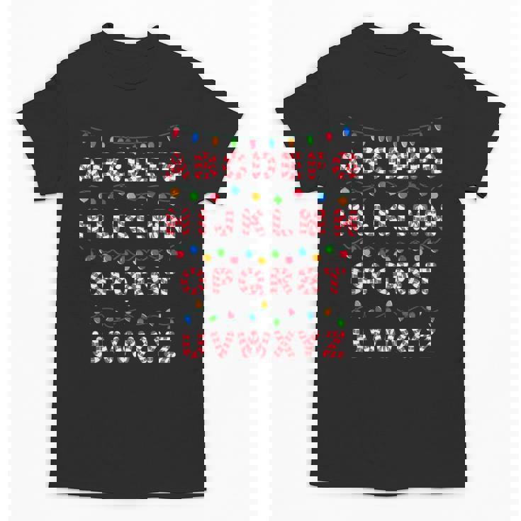 Christmas Alphabet Candy Cane Teachers Students Candy Cane For Men Women Kids Unisex T-Shirt