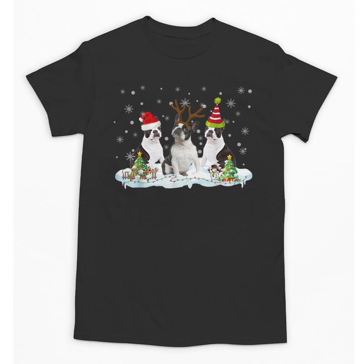 Christmas Boston Terrier Santa Dog Lover Unisex T-Shirt