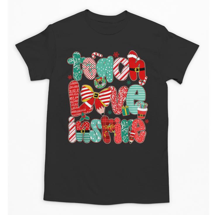 Christmas Coquette Bow Teacher Teach Love Inspire Unisex T-Shirt