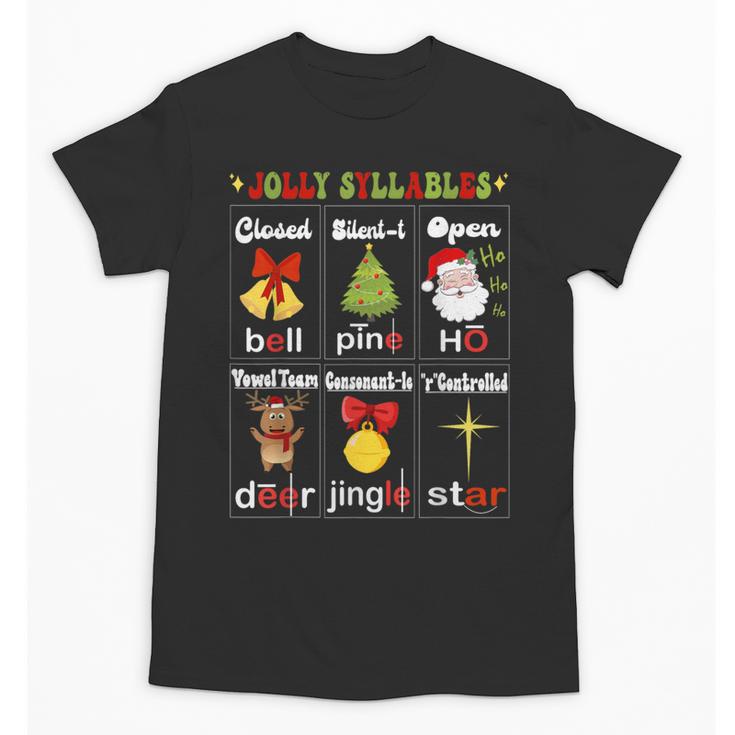 Christmas Reading Teacher Syllable Types Reading Teacher Unisex T-Shirt