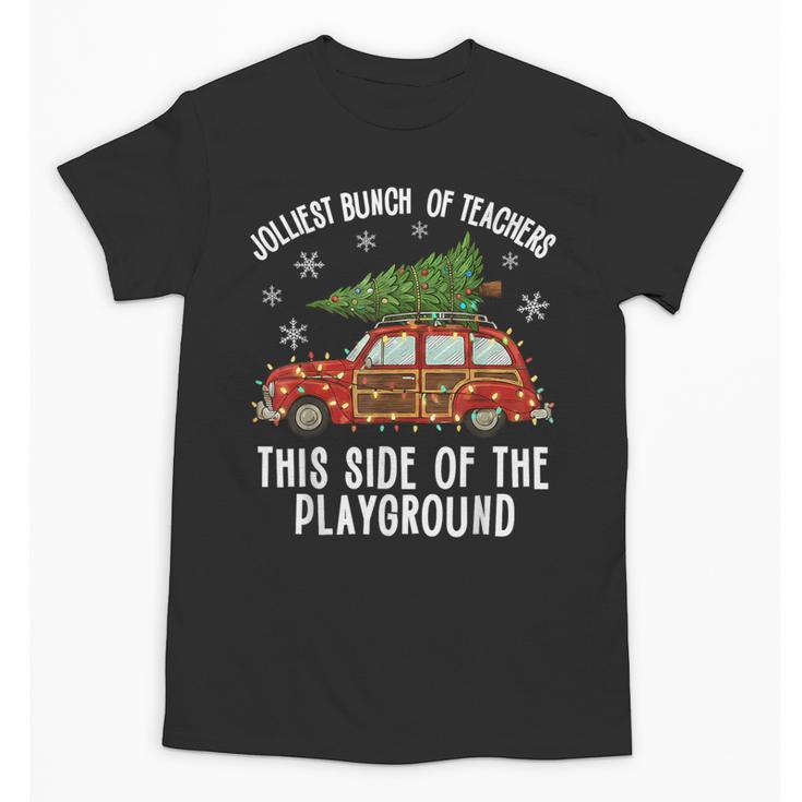 Christmas Teacher Squad Festive Car Tree Lights Xmas Unisex T-Shirt