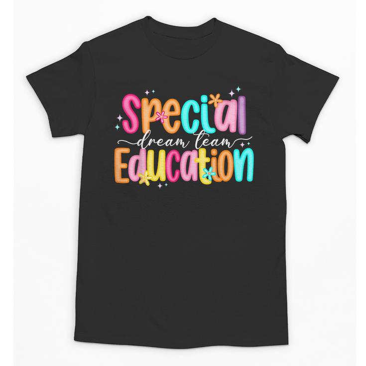 Color Special Education Squad Groovy Dream Team SPED Teacher Unisex T-Shirt