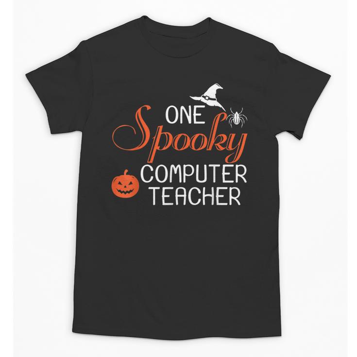 Computer Teacher Halloween Spooky Men Women Kids Unisex T-Shirt