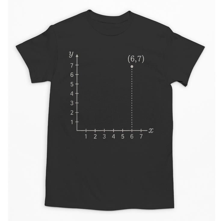 Coordinate 67 Math Teacher 67 Cartesian Grid Point Unisex T-Shirt