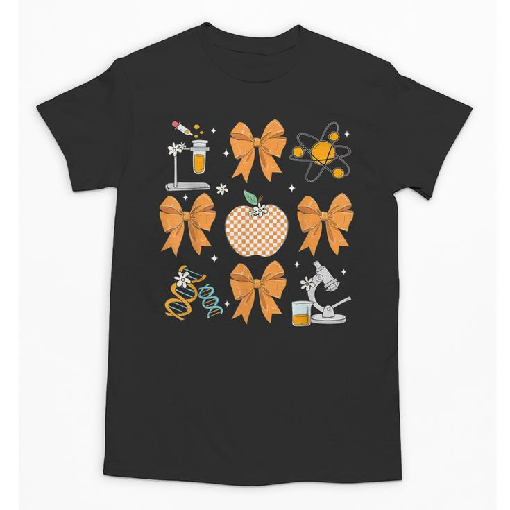 Coquette Bow Fall Science Teacher Stem Teacher Thanksgiving Unisex T-Shirt