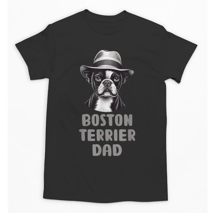 Cute Boston Terrier Dad Dog Lovers Puppy Bostie Owner Unisex T-Shirt, Couple Gifts, Boston Terrier Dad Gifts, trending gift