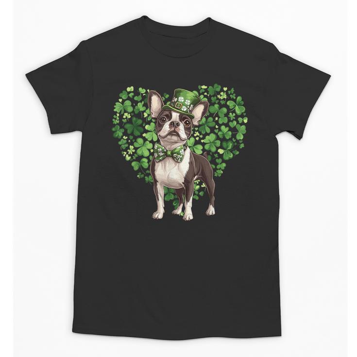 Cute Boston Terrier Shamrock St Patrick's Day Dog Lover Men Women Kids Unisex T-Shirt, trending gift