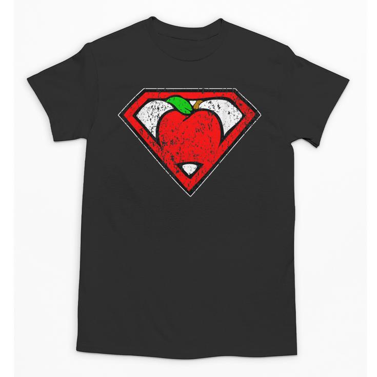 Cute Distressed Super Teacher Superhero Apple Shirt Unisex T-Shirt