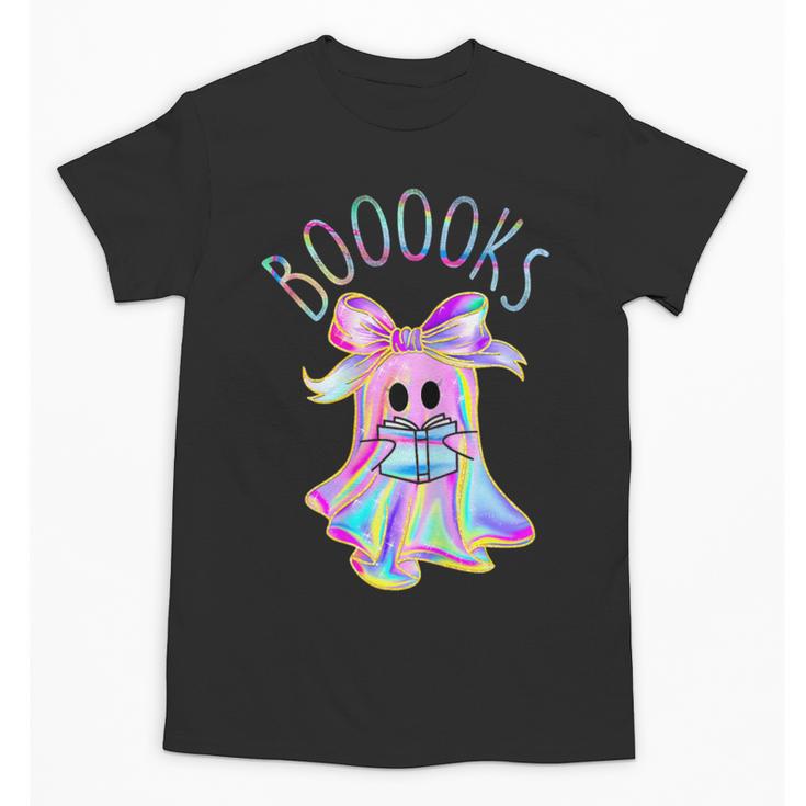 Cute Ghost Book Reading Halloween Teacher Top Girls Women Unisex T-Shirt